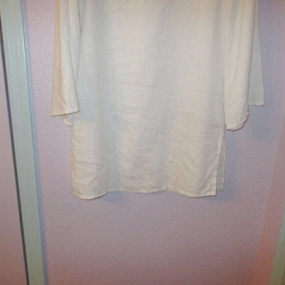 Express Women's 100% Linen Top Size S Embroidered Flared Sleeve Oversized Tunic - Picture 12 of 12